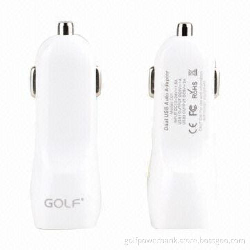 Double USB Car Chargers for iPad, Samsung Tablet with 2A Output, 12V Input Voltage